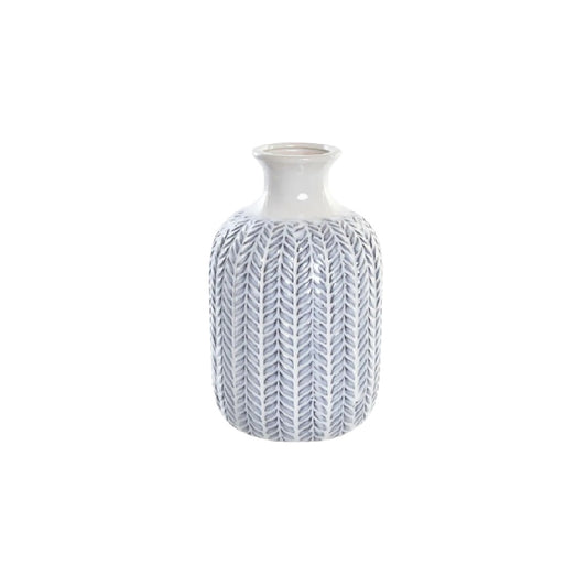 Vase en céramique pour décoration intérieure avec motif tressé - 15 x 15 x 30