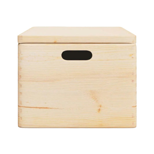 Boîte de rangement en bois avec couvercle - 40 x 30 x 25