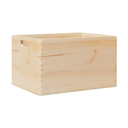Caisson de rangement en bois de pin pour organisation domestique - 30 x 20 x 15
